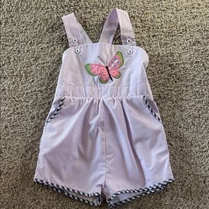 The Beaufort Bonnet Company Pink Butterfly Kids Overalls